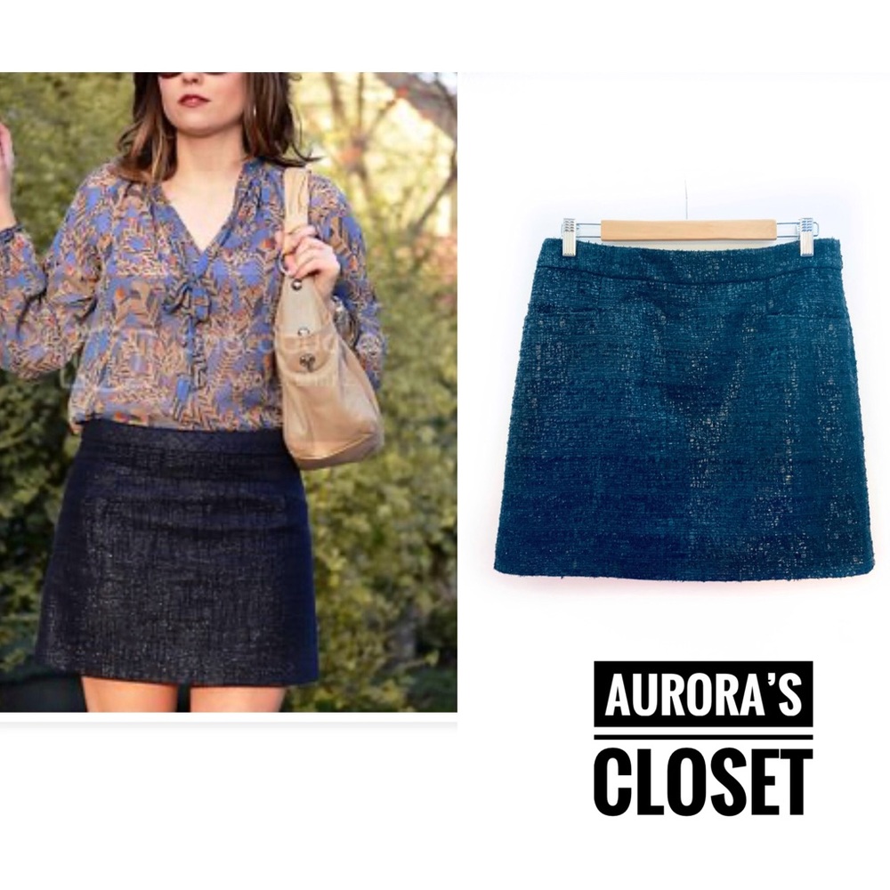 The Limited 6 Black Metallic Tweed Mini Skirt